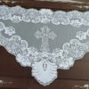 Elegant Ornate Floral Cross Lace Church Head Covering (120x60cm)