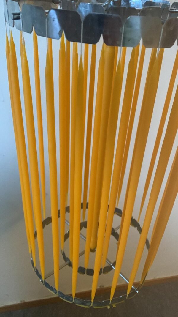 Hand-Dipped Yellow Beeswax Tapers(17.5cm x 0.5cm)