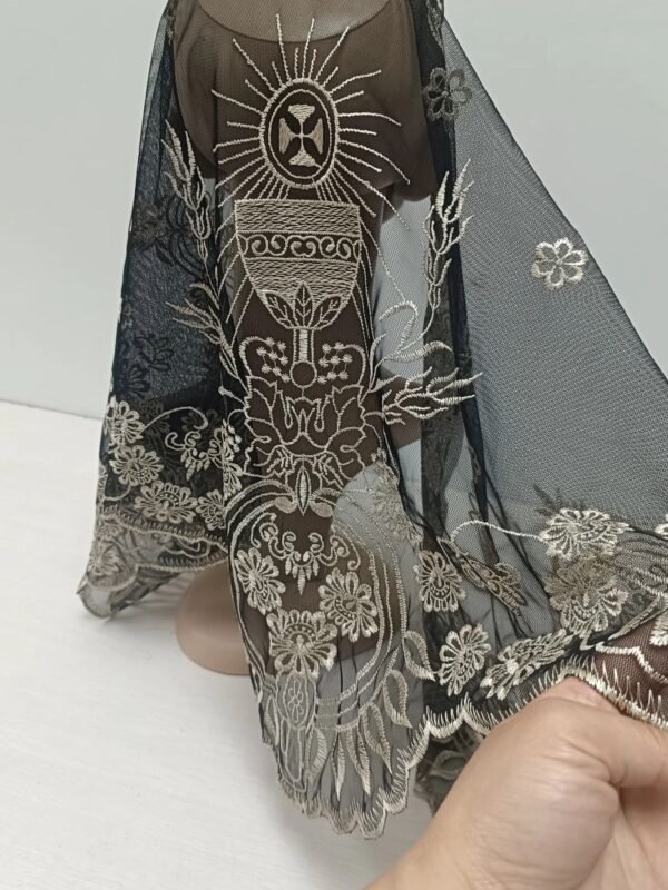 Sacred Eucharistic Chalice & Monstrance Embroidered Lace Church Head Covering