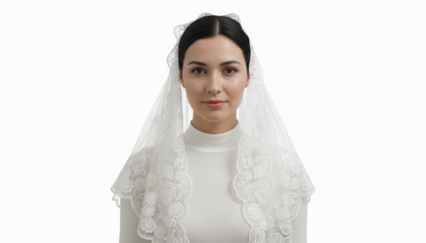 Sacred Eucharistic Chalice & Monstrance Embroidered Lace Church Head Covering