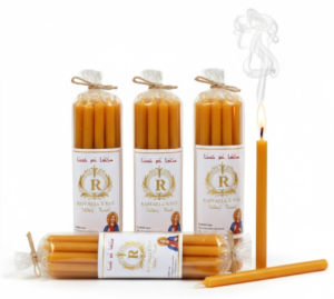 Hand-Dipped Yellow Beeswax Tapers(17.5cm x 0.5cm)