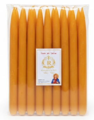 Artisan Hand-Dipped Altar Taper 30 cm × 2.4 cm | Handmade Yellow Beeswax