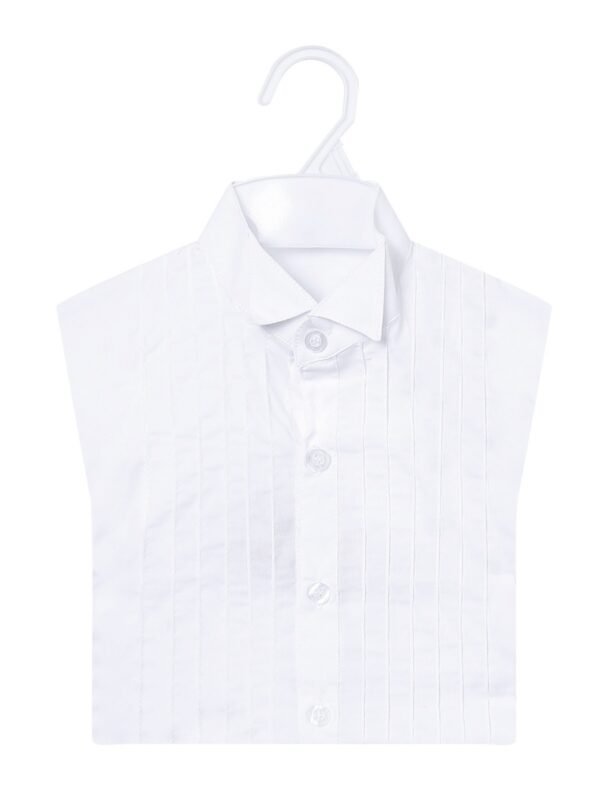 1 (13) Premium Boys' 5-Piece White Formal Tailcoat Suit with Silver Paisley Brocade Accents