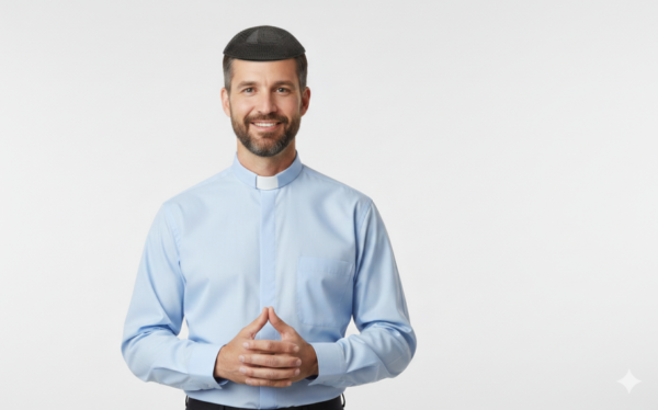 Premium Tab Collar Clerical Comfort Shirt