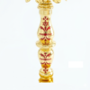 Gold Plated Orthodox Candle Holder with Red Enamel & Vigil Oil Cup