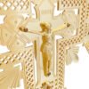 Gilded Sunburst Orthodox Processional Hand Cross with Crucifix and Angel Motif 82.5x 50.5 cm