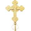 Double-Sided Gold Alloy Metal Orthodox Crucifix with Prayer Handle 75*45cm