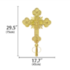 Gold Alloy Metal Orthodox Crucifix with Prayer Handle and Double-Sided