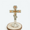 Orthodox Blessing Cross with Stand (Gold/Silver, Rhinestones) 18.5 x 10 cm