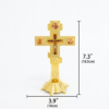 Orthodox Blessing Cross with Stand (Gold/Silver, Rhinestones) 18.5 x 10 cm