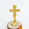 Orthodox Blessing Cross with Stand (Gold/Silver, Rhinestones) 18.5 x 10 cm