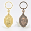 Sacred Madonna & Child Icon Keychain- Gold & Bronze Set