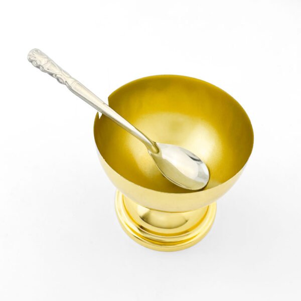 Gold Altar Chalice Cup – Gold Plated Communion & Incense Vessel with Matching Spoon