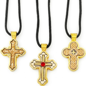 Orthodox Heritage Embellished Cross Pendant Necklace