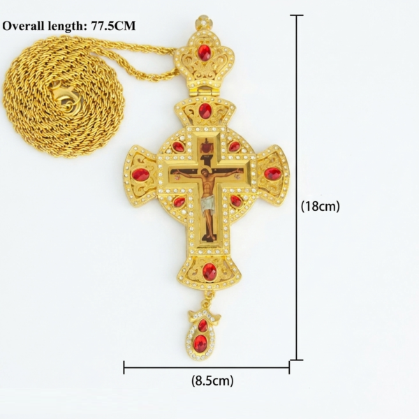 Gold-Plated Bishop & Priest Pectoral Cross – Ornate Orthodox