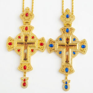 Gold-Plated Bishop & Priest Pectoral Cross – Ornate Orthodox