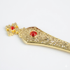 Gold-Plated Orthodox Church Spoon with Red Crystal Accents
