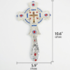 Gold & Silver Plated Orthodox Hand Cross – Ornate Jeweled Jesus Crucifix for Church Ceremonies, Liturgical Blessings, and Religious Parades