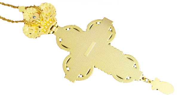 Luxury Gold-Plated Orthodox Cross Pendant Necklace with Jesus Icon