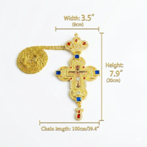 Luxury Gold-Plated Orthodox Cross Pendant Necklace with Jesus Icon