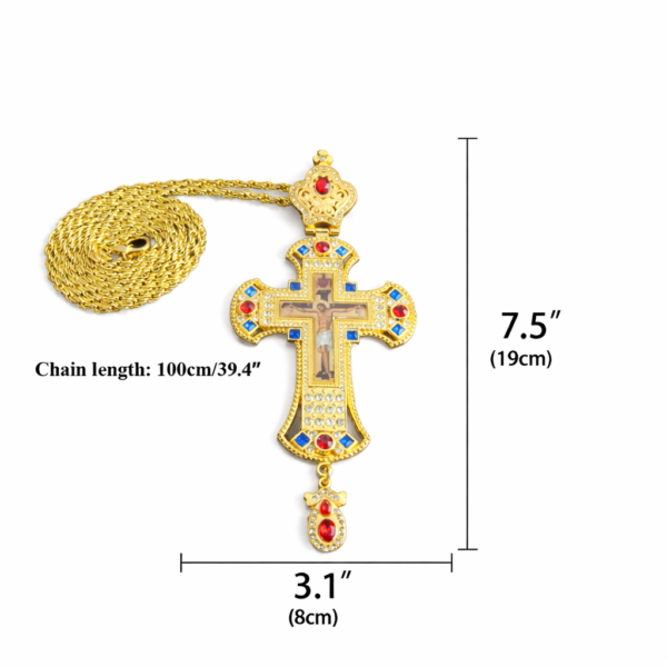 Large Orthodox Jesus Crucifix Cross Necklace – Gold/Silver Plated Resin Pendant