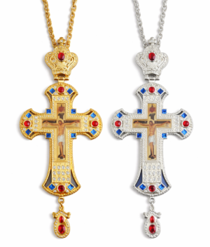 Large Orthodox Jesus Crucifix Cross Necklace – Gold/Silver Plated Resin Pendant