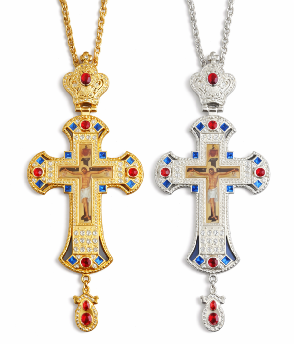 Large Orthodox Jesus Crucifix Cross Necklace – Gold/Silver Plated Resin Pendant